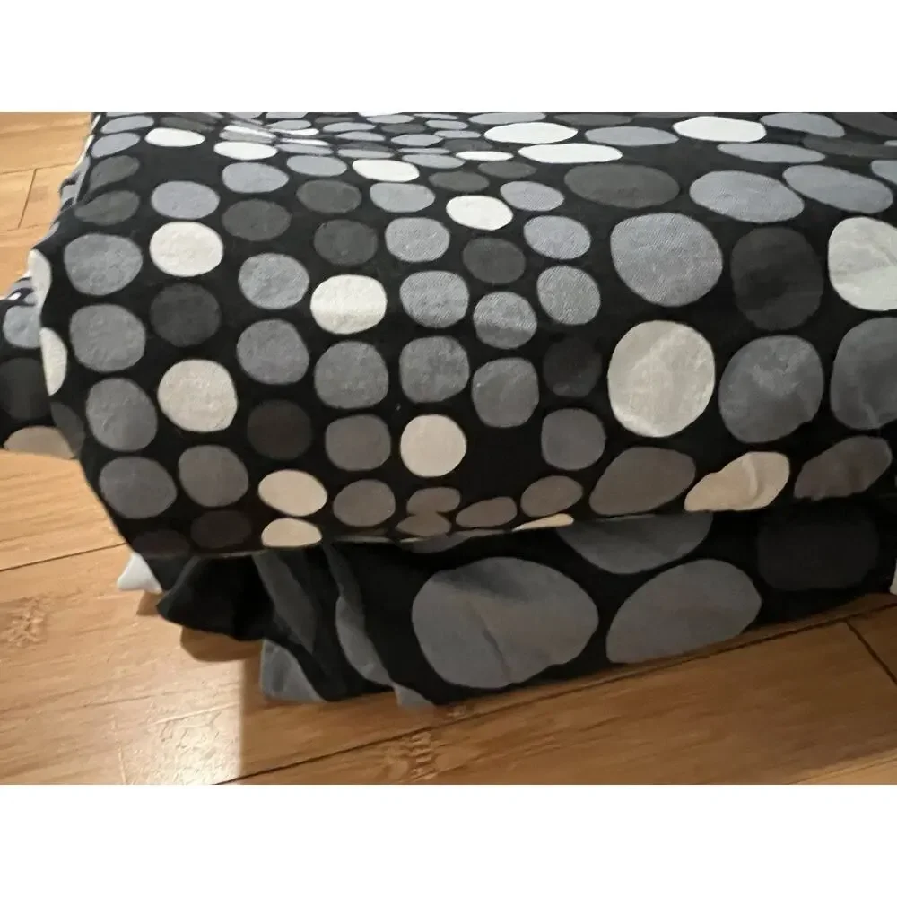 Vintage IKEA SMORBOLL Duvet Cover Full size Black Gray Polka Dots New NWOP
